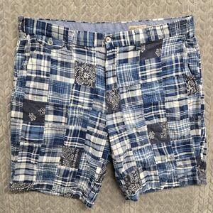 Polo Ralph Lauren Authentic India Madras Patchwork Shorts 36 Blue Plaid Paisley